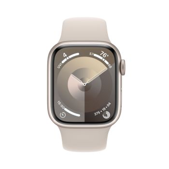 Apple Watch Series 9, 41 мм, корпус из алюминия цвета сияющая звезда, спортивный ремешок цвета сияющая звезда, размер M/L